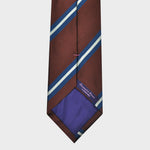 Blue & White Stripes on Brown Reppe Silk Tie (Copy)