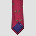 English Woven Silk 'Pheasant' Tie in Magenta Pink