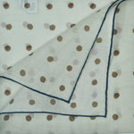 Dotty Cotton & Cashmere Pocket Square Olive, White & Blue