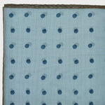 Dotty Cotton & Cashmere Pocket Square Blue, Light Blue & Brown