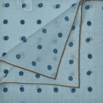 Dotty Cotton & Cashmere Pocket Square Blue, Light Blue & Brown