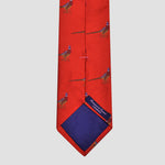 English Woven Silk 'Pheasant' Tie in Orange