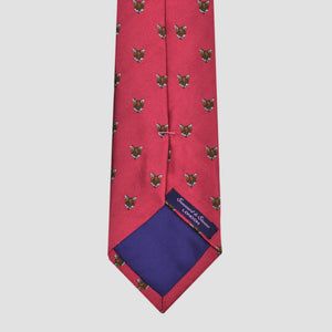 English Woven Silk 'Fox Face' Tie in Pink
