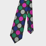 Big Colourful Dots on Brown Woven Silk Tie