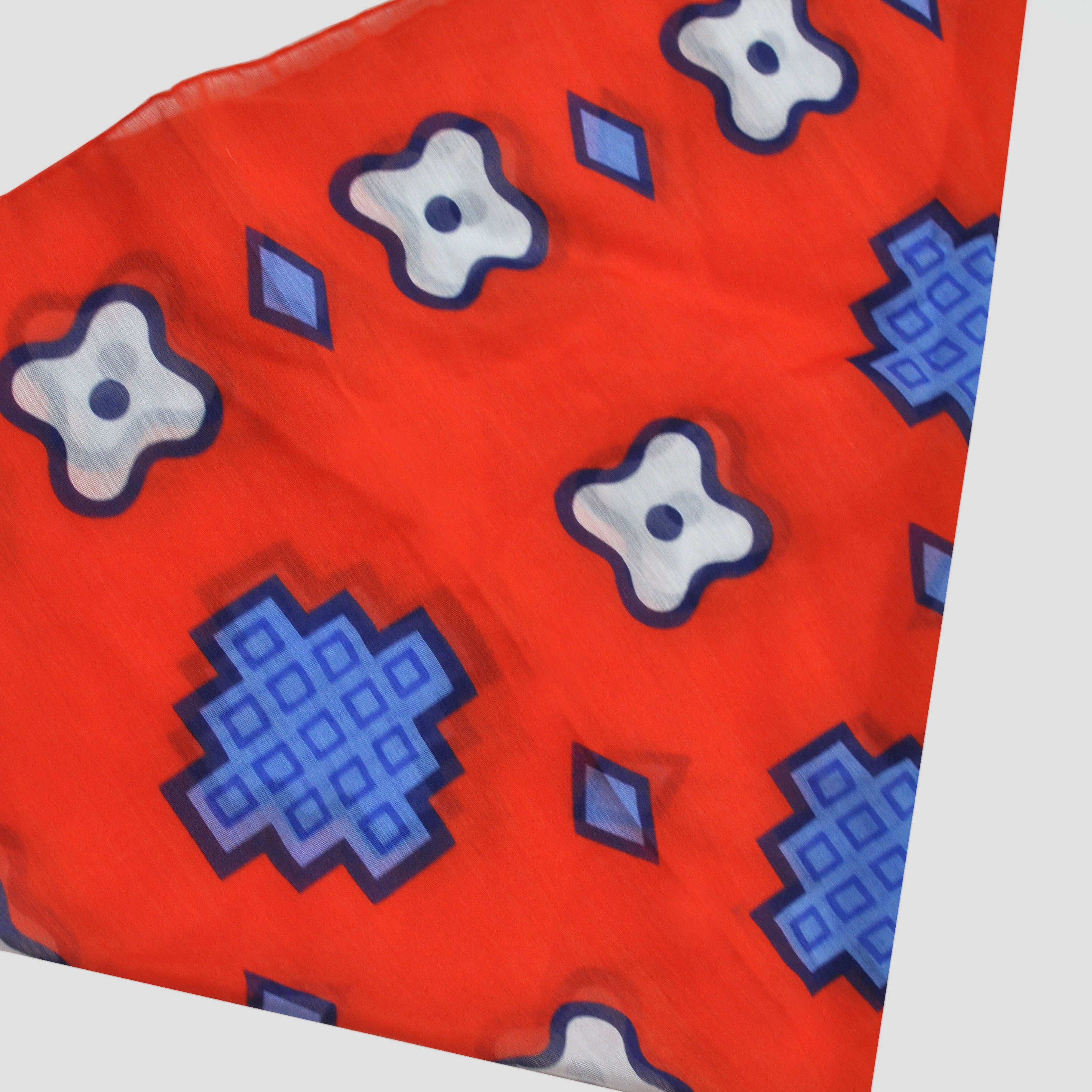 Mix of Shapes Bandana in Red, Blue & White