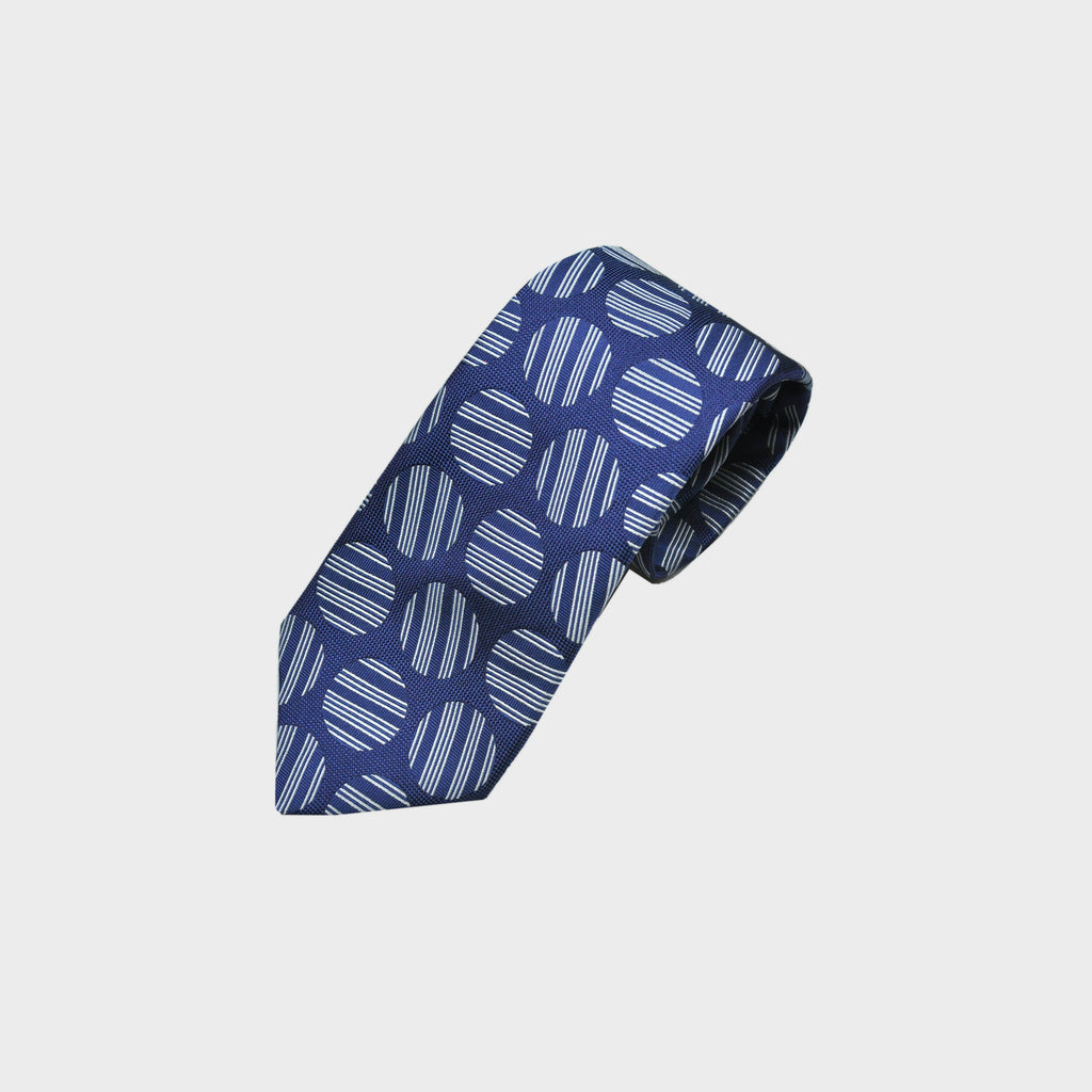 Big Broken Dots on Blue Woven Silk Tie