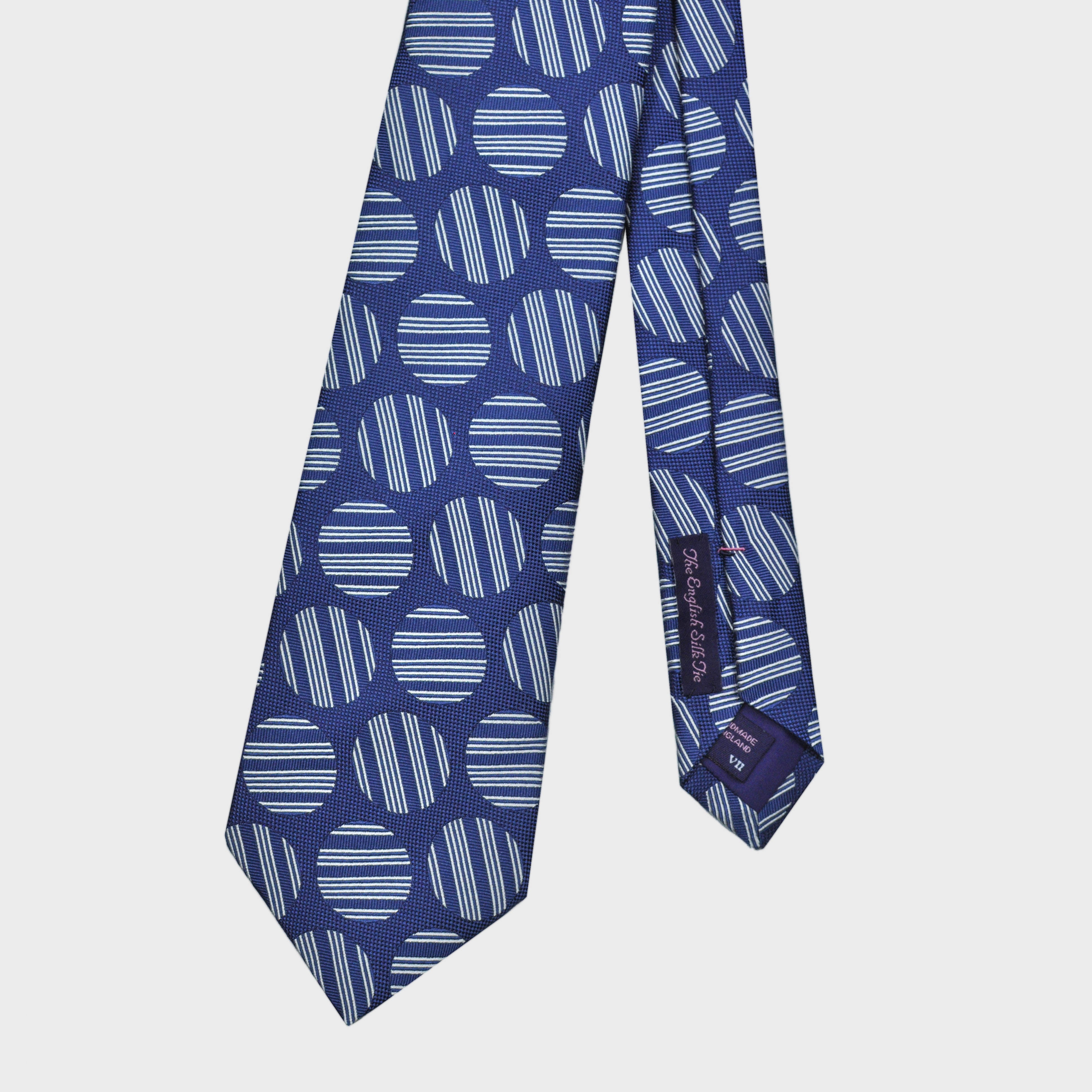 Big Broken Dots on Blue Woven Silk Tie