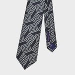 Falling Squares on Charcoal Brown Woven Silk Tie