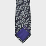 Falling Squares on Charcoal Brown Woven Silk Tie