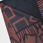 Three Panels of Colour with Geo's Cashmere Scarf in Orange, Blue & Brown