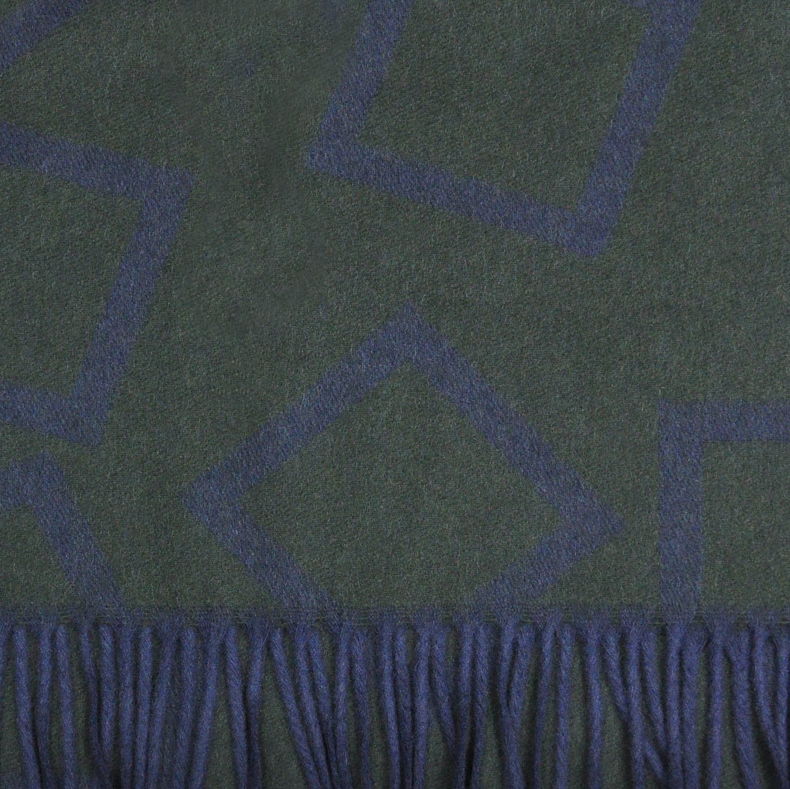 Three Panels of Colour with Geo's Cashmere Scarf in Olive, Green & Blue