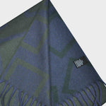 Three Panels of Colour with Geo's Cashmere Scarf in Olive, Green & Blue