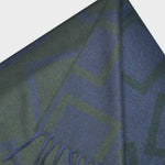 Three Panels of Colour with Geo's Cashmere Scarf in Olive, Green & Blue