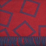 Three Panels of Colour with Geo's Cashmere Scarf in Red, Claret & Blue