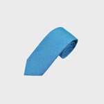 Silk & Cotton Blend Slub Tie in Opal Blue