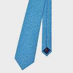 Silk & Cotton Blend Slub Tie in Opal Blue
