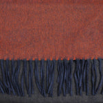 Three Panels of Colour Cashmere Scarf in Rusty Orange, Charcoal & Brown