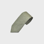 Silk & Cotton Blend Slub Tie in Light Oilve Green