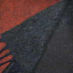 Three Panels of Colour Cashmere Scarf in Rusty Orange, Charcoal & Brown
