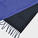 Three Panels of Colour Cashmere Scarf in Blue, Grey & Charcoal