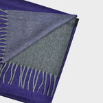 Three Panels of Colour Cashmere Scarf in Violet, Grey & Charcoal