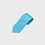 Silk & Linen Blend Tie in Aqua Blue