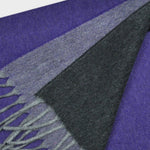 Three Panels of Colour Cashmere Scarf in Violet, Grey & Charcoal
