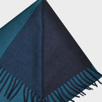 Three Panels of Colour Cashmere Scarf in Teal, Blue & Brown