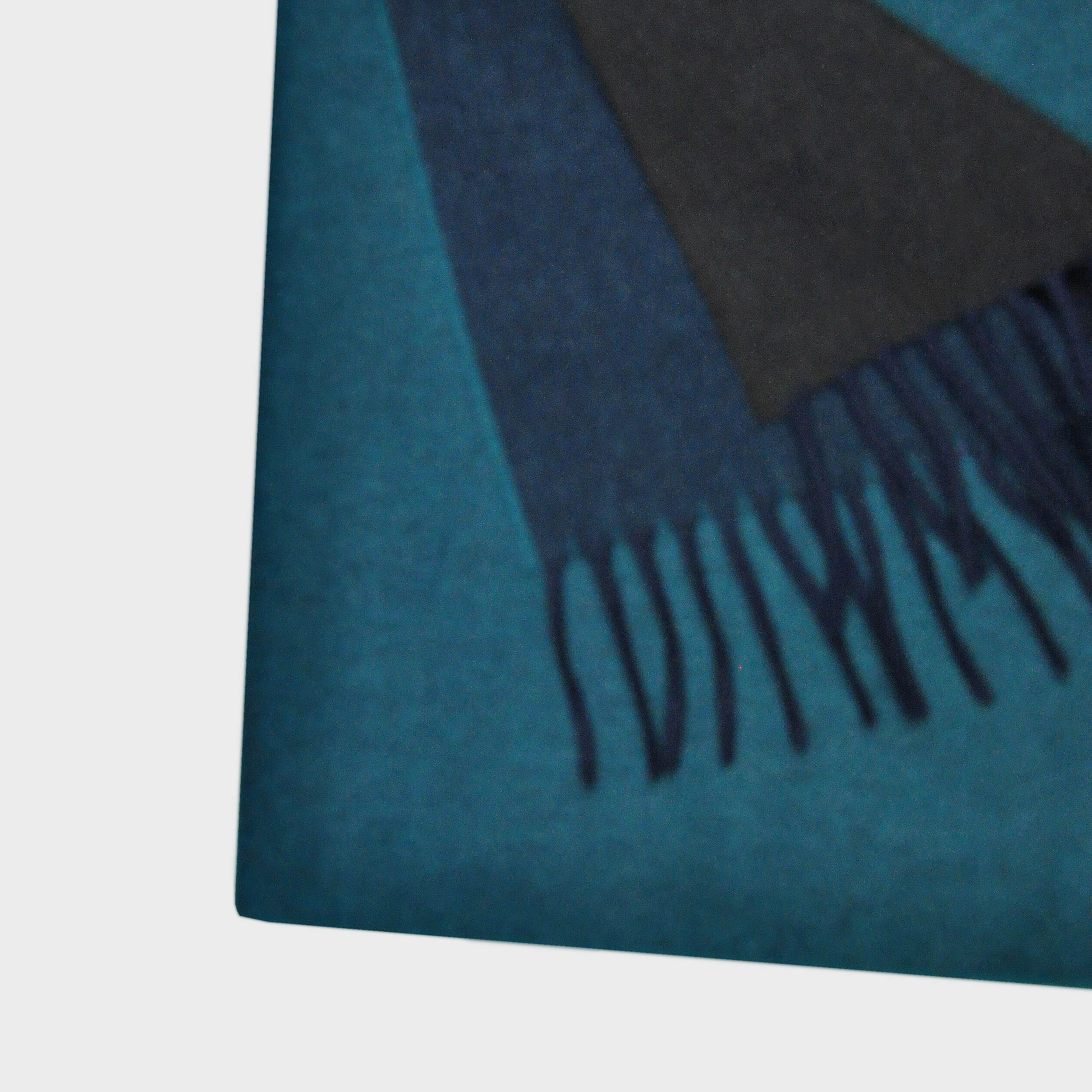 Three Panels of Colour Cashmere Scarf in Teal, Blue & Brown