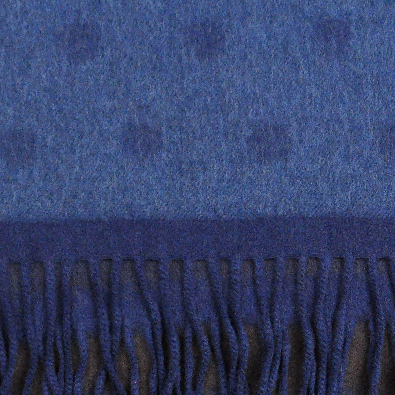 Quarter Panel Wool Scarf with Dots in Blues & Brown