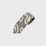 Really Big Cream Teardop on Ecru Silk Tie