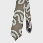 Really Big Cream Teardop on Ecru Silk Tie