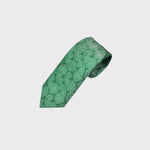Ornate Paisley Teardops on Natte Silk Tie in Summer Green