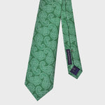 Ornate Paisley Teardops on Natte Silk Tie in Summer Green