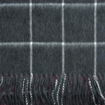 Double Panel Window Pane Wool Scarf in Claret & Grey