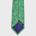 Ornate Paisley Teardops on Natte Silk Tie in Summer Green