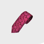 Ornate Paisley Teardops on Natte Silk Tie in Pink & Claret