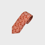 Ornate Paisley Teardops on Natte Silk Tie in Rusty Orange