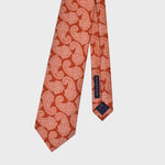 Ornate Paisley Teardops on Natte Silk Tie in Rusty Orange