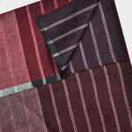 Super Fine Stripe Cashmere Scarf in Claret, Burgundy & Red