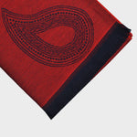 Teardrop Super Fine Wool Scarf in Red & Navy