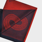 Teardrop Super Fine Wool Scarf in Red & Navy