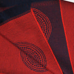 Teardrop Super Fine Wool Scarf in Red & Navy