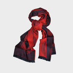 Teardrop Super Fine Wool Scarf in Red & Navy