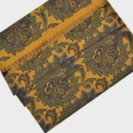 Paisley Madder Silk Fringed Scarf with Wool Lining in Ochre & Lime
