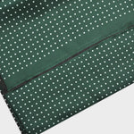 Dotty Double Panel Silk Fringed Scarf Green & Dark Grey