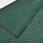 Dotty Double Panel Silk Fringed Scarf Green & Dark Grey