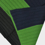 Club Stripes Ribbed Wool Scarf in Navy, Green & Brown
