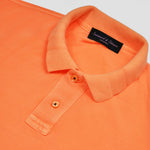 Fine Pique Cotton Polo Shirt in Peach