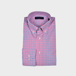 Pink, Blue & White Gingham Check Button Down Shirt
